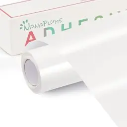 Produktbild: NANAPLUMS Selbstklebendes Vinylfolie Plotter, 30cm x 400cm Permanentes Plotterfolie Vinyl, Selbstklebende Folie für Dauerhaften Aufklebern, Schilder und Anderen Bastelprojekte(Weiß)