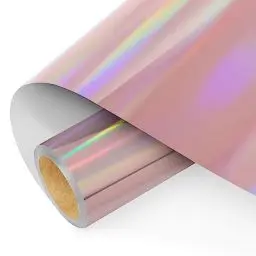 Produktbild: NANAPLUMS Selbstklebendes Vinylfolie Plotter - Holographisches Funkelndes Plotterfolie Vinyl Permanent Rolle, Selbstklebende Folie (Blitzbeschichtung Roségold, 30.5x200cm)