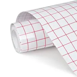 Produktbild: NANAPLUMS Transferfolie Plotter für Vinyl-Plotter Zubehör mit Blaues Ausrichtungsgitter für präzise Platzierung von Abziehbildern, Schildern und Fensterdekorationen (Rot, ‎30.5cmx5m)