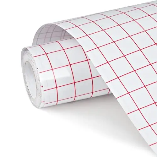 Produktbild: NANAPLUMS Transferfolie Plotter für Vinyl-Plotter Zubehör mit Blaues Ausrichtungsgitter für präzise Platzierung von Abziehbildern, Schildern und Fensterdekorationen (Rot, ‎30.5cmx5m)