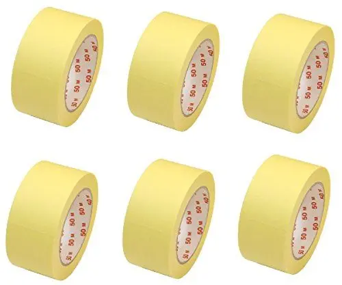 Produktbild: NANDEYIBI 6 Rollen Flachkrepp Abklebeband Malerkrepp Malerband 50mm x 50m bis 60°C (EUR 0,05 / m)
