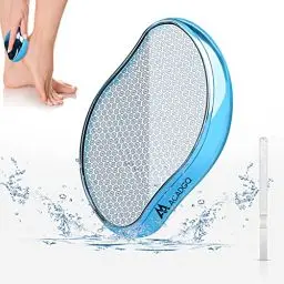 Produktbild: Nano Glas Hornhautentferner, 2 in 1 Nass & Trocken Hornhauthobel, Schnelle, Sichere und Effektive Hornhautfeile für die Häusliche Fußpflege, Hochglanz Blau
