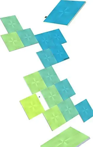 Produktbild: Nanoleaf Canvas Starter Kit, 17 LED RGBW Smarte Lichtquadrate - Modulare WLAN LED Panels, 16 Mio. Farben Wandleuchte Innen, Musik & Bildschirm Sync, Funktioniert mit Alexa Google Apple, Deko & Gaming