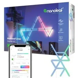 Produktbild: Nanoleaf Lines 60 Grad Starter Kit, 15 Smarten LED RGBW Lichtleisten - Modulare WLAN 16 Mio. Farben Wandleuchte Innen, Musik & Bildschirm Sync, Funktioniert mit Alexa Google Apple, für Deko & Gaming