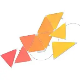 Produktbild: Nanoleaf Shapes Triangle Starter Kit, 9 Smarten Dreieckigen LED Panels RGBW - Modulare WLAN 16 Mio Farben Wandleuchte Innen, Musik & Bildschirm Sync, Funktioniert mit Alexa Google Apple, Deko & Gaming