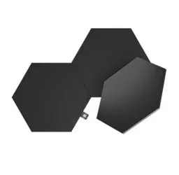 Produktbild: Nanoleaf Shapes Ultra Black Hexagon Erweiterungspack, 3 zusätzliche LED Panels - Smarte Modulare RGBW WLAN 16 Mio. Farben Wandleuchte Innen, Musik & Bildschirm Sync, Funktioniert mit Alexa