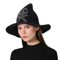 Produktbild: Nanou Halloween Hexenhut Damen, Hexen Hut Halloween Kostüm, Hallows Witch Hat für Erwachsene, Zauberer Hut Deko Kostüm, Hexen Zubehör für Hallows Party, Karneval, Cosplay, Kostüm Zubehör (Schwarz)