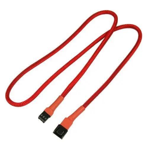 Produktbild: Nanoxia 900300001 3-Pin Molex Verlängerungskabel, 60 cm, Roter Sleeve