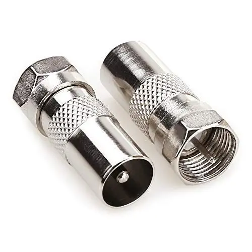 Produktbild: NANYI F-Stecker Stecker auf Koaxbuchse Steckeradapter, TV-Antenne Koaxialkabel F-Steckverbinder Adapter Satelliten F-Typ Schraubanschluss Buchse auf RF-Koax-Steckeradapter Konverter -2Pack