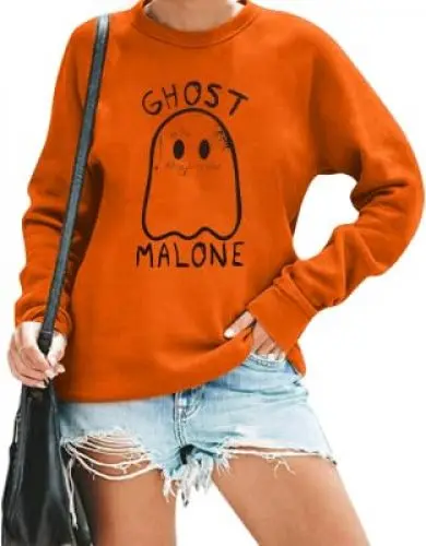 Produktbild: NANYUAYA Damen Halloween-Sweatshirt mit Kürbisgesicht Frauen Halloween Langarm Tops lässiges Pullover-Oberteil