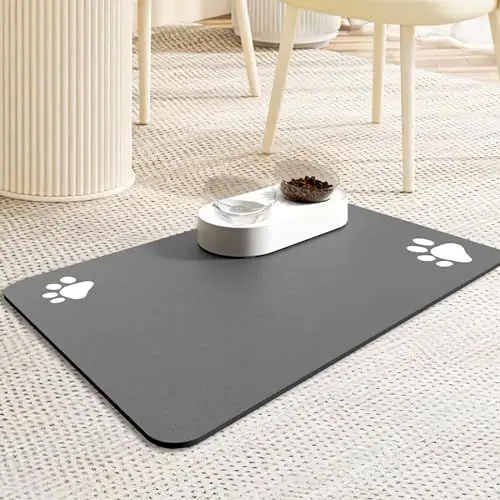 Produktbild: Waschbar Unterlage Katzennapf,40×60cm Super Saugfähige Futternapf Unterlage Katze,Super Saugfähige Futternapf Unterlage Katze,Gelten für Katzen Napfunterlage,Matte Hundenapf Unterlage