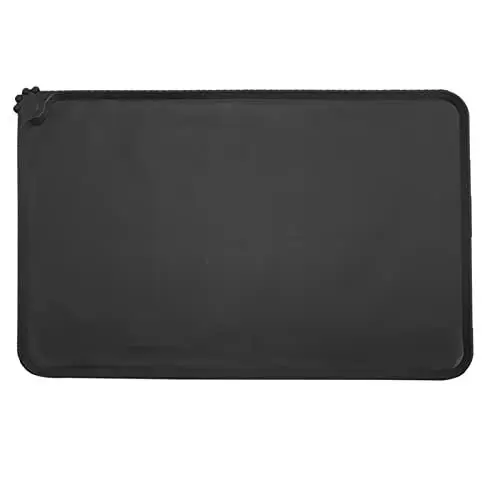 Produktbild: Napfunterlage Hund Katzen, wasserdichte und rutschfeste Silikon Fressnapf Unterlage für Futternäpfe Wassernapf, Futtermatte 47x30cm Schwarz
