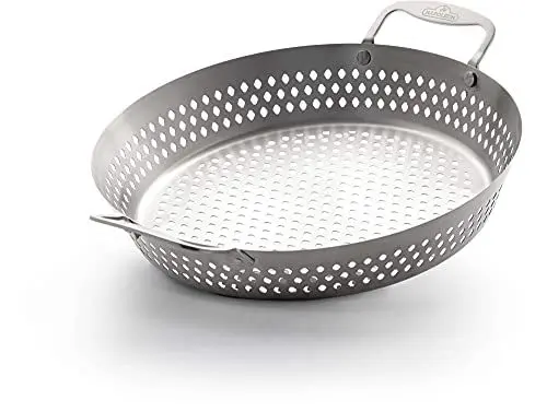 Produktbild: Napoleon Perforierter Edelstahl-Grill-Wok, BBQ-Grillzubehör, Premium-Edelstahl, perforiertes Design ermöglicht Grillgeschmack, verhindert, dass Lebensmittel durch den Grill fallen, spülmaschinenfest