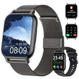 Produktbild: Narcid Smartwatch 1.85' Zoll mit Telefonfunktion,Fitnesstracker Sprachassistent/Message Reminder,Fitnessuhr Puls-Schlaf-Monitor,Fitnesstracker Schrittzähler für Damen Herren