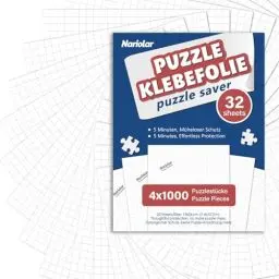 Produktbild: Nariolar Puzzle Klebefolie, 32 Super Puzzlekleber zum Erhalt von 4 x 1000 Teile Puzzle, Puzzle Folie zum Schutz von Puzzles in nur Wenigen Minuten
