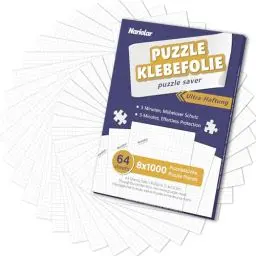 Produktbild: Nariolar Ultra-Haftung Puzzle Klebefolie, 64 Super Puzzlekleber zum Erhalt von 8 x 1000 Teile Puzzles und zum Schutz der Puzzles in nur wenigen Minuten