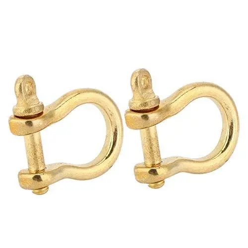 Produktbild: Naroote Hochleistungskarabiner, Golden Connection Schnalle Reiner Messing Karabiner in UForm, Ankerschäkel Outdoor Climbing Stream Abstieg für Hängematten