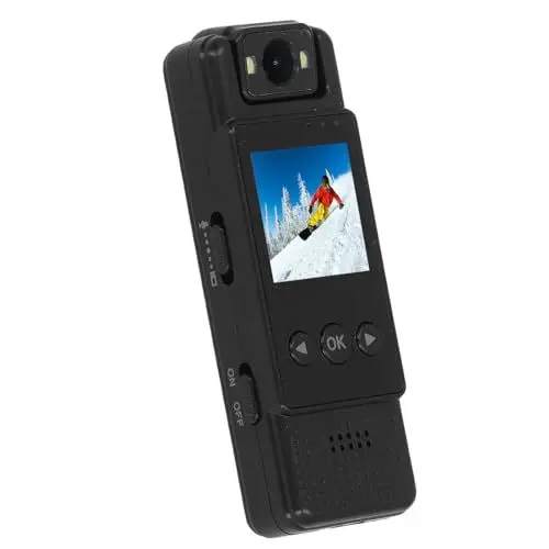 Produktbild: Naroote Körper-WLAN-Kamera, Klares Bild, Bewegungserkennung, WiFi-Hotspot, Am Körper Getragene Kamera 1080P HD für Sicherheitspersonal für Besprechungsprotokoll (Black)
