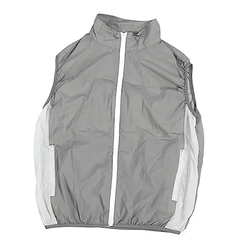 Produktbild: Naroote Kühlventilatorweste, Graue Klimaanlagenweste, 1 Klick Zum Öffnen, Polyester, 6000 U/min, Schnelle Wärmeableitung für den Außenbereich (XL)