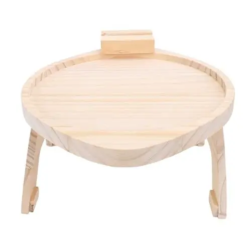 Produktbild: Huairdum Sofa-Armlehnentablett, Couch-Armlehnentablett aus Holz, 360-Grad-Drehung für Lebensmittel, Getränke, Snacks