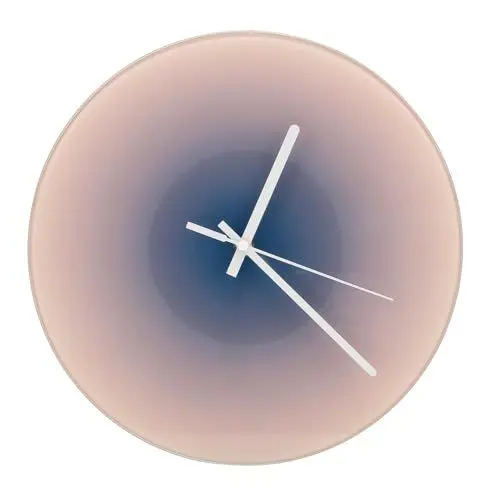 Produktbild: Naroote Sonnenuntergang-Wanduhr, 12 Zoll, Einfache Moderne Runde Wanduhren, Geräuschlos, Batteriebetrieben, für Küche, Schlafzimmer, Büro (Farbverlauf Blau)