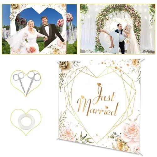 Produktbild: NAROSEBE hochzeitsherz hochzeitslaken zum ausschneiden 200x180cm bettlaken zur Hochzeit Standesamt Überraschung Hochzeit Laken Herz hochzeitsspiele für das brautpaar für Hochzeitsdekorationen