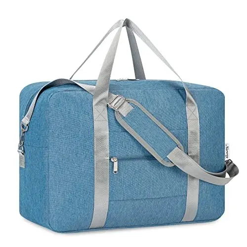 Produktbild: Narwey Handgepäck 45x36x20cm Easyjet Cabin Bag Handgepäck Tasche für Flugzeug Faltbare Reisetasche Damen Weekender Bag Damen Herren Handgepäck Koffer 30L(Navy blau)