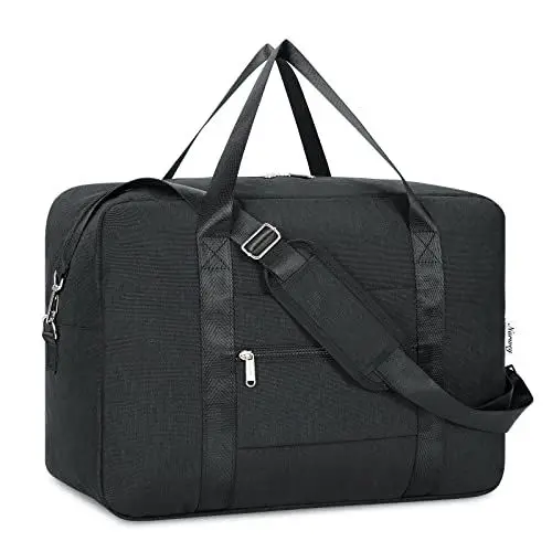 Produktbild: Narwey Handgepäck 45x36x20cm Easyjet Cabin Bag Handgepäck Tasche für Flugzeug Faltbare Reisetasche Damen Weekender Bag Damen Herren Handgepäck Koffer 30L(Schwarz)
