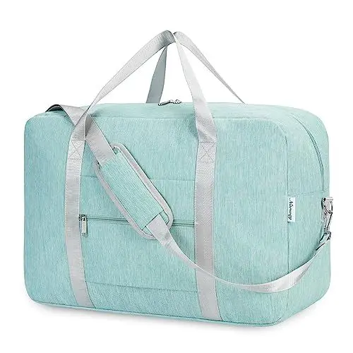 Produktbild: Narwey Handgepäck Tasche für Flugzeug Faltbare Reisetasche Damen Weekender Bag Sporttasche Damen Herren Handgepäck Koffer Groß 40L(Minzgrün)