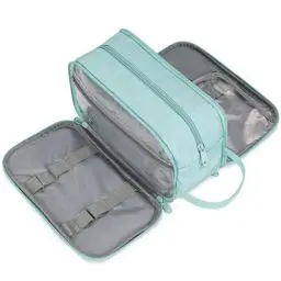 Produktbild: Narwey Kulturbeutel Damen Kulturtasche Herren Große Reise Schminktasche & Waschtasche Kinder Gross Klare Kosmetiktasche für Frauen Mädchen (Minzgrün)