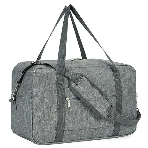 Produktbild: Narwey für Ryanair Handgepäck 40x20x25 Faltbare Reisetasche Handgepäck Tasche Flugzeug Weekender Reisetaschen Sporttasche 20L (Grau)