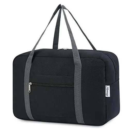 Produktbild: für Ryanair Handgepäck 40x20x25 & Handgepäck Tasche für Flugzeug - Faltbare Klein Reisetasche Damen & Weekender Damen - Handgepäck Koffer 20L (Schwarz)