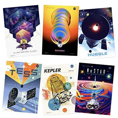 Produktbild: Artery8 NASA Exoplanet Travel Bureau Telescopes Space A4 Wall Art Print Poster Pack of 6