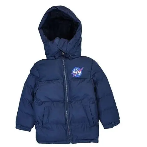 Produktbild: NASA Jungen à Capuche Kids Parka mit Kapuze für Kinder, Marine, 14 ANS