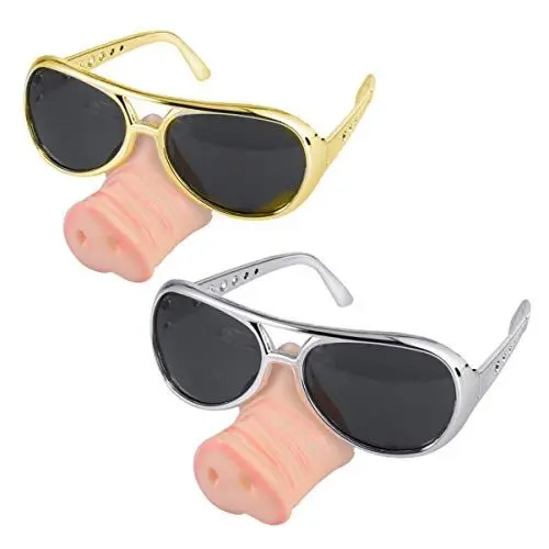 Produktbild: Nase Brillen verkleiden Sich Kostüm Requisiten Partei liefert für Halloween 2 Stück (Gold + Silber)
