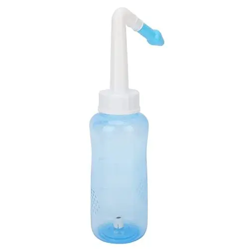 Produktbild: Nasendusche Set 300ml Flasche Nasenreiniger für Erwachsene Kinder mit 3-Loch-Düse und Einlochdüse Neti Pot zum Spülen der Nase