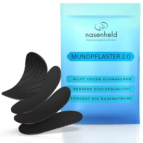 Produktbild: NASENHELD© Mundpflaster Schlafen 35er-Set - NEUHEIT 2024 - Mouth Tape for Sleeping Mund Tape gegen Schnarchen Stopper Mundtape Schlaf Schnarchstopper Schlafpflaster Schnarchpflaster Mundkleber Nachts