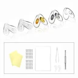 Produktbild: Nasenpads Brille Silikon, Brillen Reparaturset Anti Rutsch Aufsteckbare Brillen Nasenpad Abdeckungen Weich Brillenpads Nasenstütze mit Schrauben Pinzette Kleiner Schraubendreher