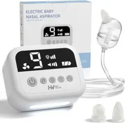 Produktbild: Nasensauger Baby Elektrisch |Elektrischer Nasensauger für Babys 9 Saugstärken Nasensekretsauger Baby Staubsauger Wiederaufladbar Mit Licht und Beruhigender Musik Sicher Effizient Sanft Silikonspitzen