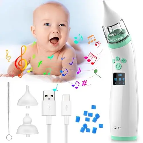 Produktbild: Nasensauger Baby Elektrisch, Nasensauger Baby, Wiederaufladbar Nasenreiniger für Kleinkinder mit Musik und Licht, Baby Staubsauger für Neugeborene Säuglinge für Neugeborene & Säuglinge, 3 Saugstärken