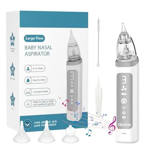 Produktbild: Nasensauger Baby Elektrisch,wiederaufladbarer Baby-Nasensauger für Kinder mit Musik und Licht Nasensauger für Baby Baby-Staubsauger für Neugeborene & Kleinkinder, 3 Saugstufen