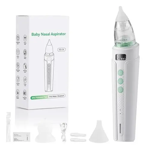 Produktbild: Nasensauger Baby, Nasensauger Elektrisch Baby, Nasensauger Baby Staubsauger Wiederaufladbar für Neugeborene Säuglinge mit Musik, 3 Saugstufen，2 Silikon Tipps, Selbstreinigung