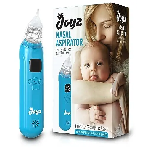 Produktbild: JOYZ Nasensauger Baby | Elektrisch | Wiederaufladbar, Mit 3 Saugstufen Musik, Nasal Aspirator, Baby Blau, Silikon, Wasserfest, Neugeborenes