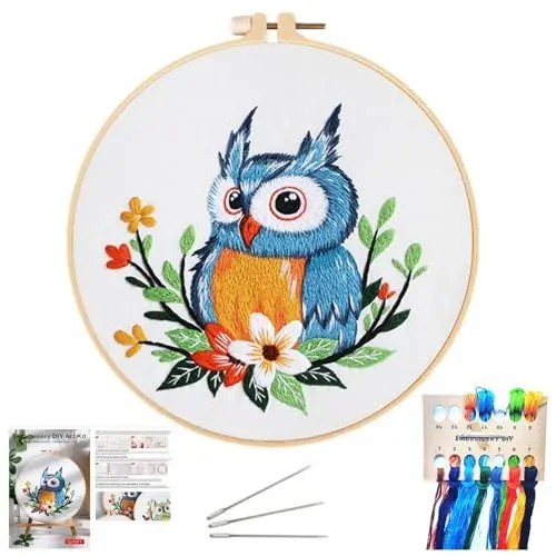 Produktbild: NASHRIO Kreuzstich-Set zum Selbermachen für Erwachsene und Anfänger, Stickset mit Sticktuch, Kunststoffrahmen, Anleitung, Nadeln und Fäden, Handarbeitszubehör für Hobbyisten.