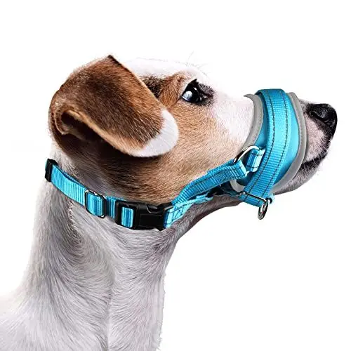 Produktbild: Nasjac Maulkorb für Hunde, Verstellbare Weicher Nylon maulkorb um Beißen zu verhindern Anti-Bellen Stoppen Sie das Kauen Essen Atmungsaktiv Hundemundschutz für kleine Hunde