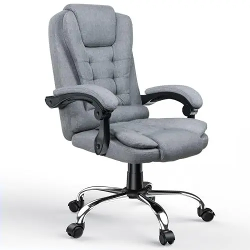 Produktbild: naspaluro Ergonomischer Bürostuhl, Schreibtischstuhl mit Hoher Rückenlehne und Höhenverstellbar, Chefsessel, Liegestuhl für Büro, Zuhause