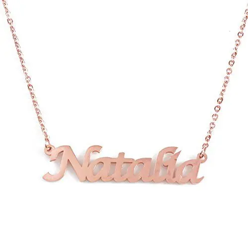 Produktbild: Natalia Roségold Namenskette Personalisiert Damen Halskette Mit Namen Fashion Schmuck Geschenk Fur Freundin Mutter Schwester