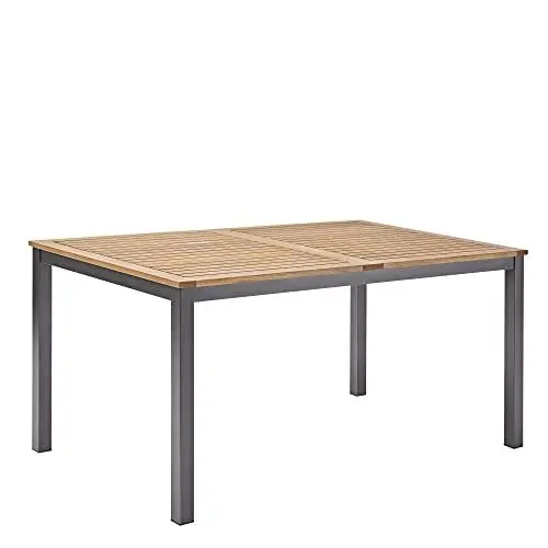 Produktbild: NATERIAL - Gartentisch rechteckig ORIS - 4 bis 6 Personen - Holztisch 150x90 cm - Aluminium - mit Holzplatte - Eukalyptus