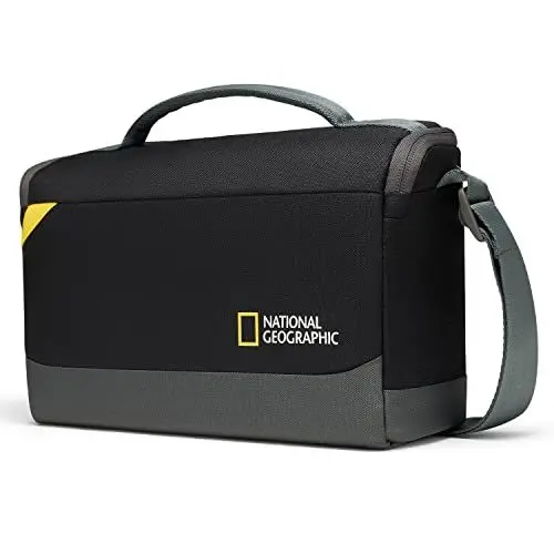 Produktbild: National Geographic Schultertasche Medium, Kameratasche für DSLR, Spiegellose Kameras mit Objektiv & Zubehör, Tablet-Fächer, Verstellbarer Tragegurt, Ultraleicht, NG E1 2370, Schwarz (Amazon-Exklusiv)