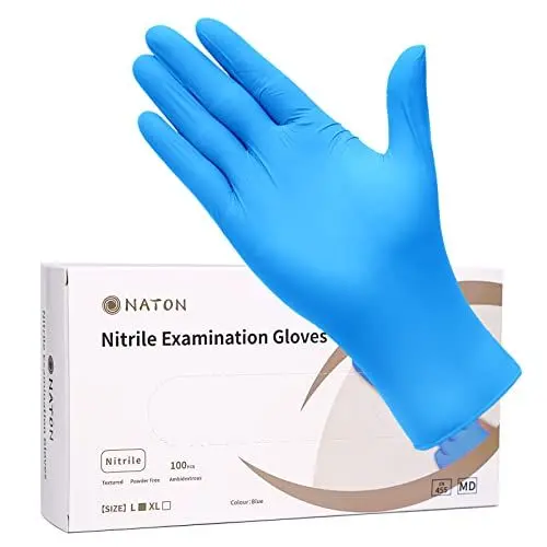 Produktbild: NATON Nitril Einweghandschuhe XL 100 Stück/Box, Einmalhandschuhe, Blaue Nitrilhandschuhe,Puderfrei, Ohne Latex, Unsteril, Latexfrei,Handschuhe Einweg, Latexhandschuhe, Disposible Glove